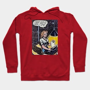 Comic art woman at typewriter Hoodie